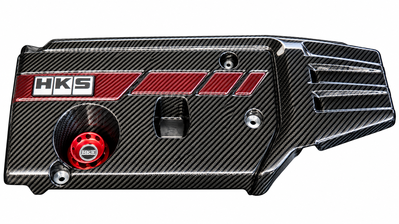 HKS 17-26 Civic Type R FK8/FL5 Dry Carbon Fiber with Red Carbon Kevlar Engine Cover